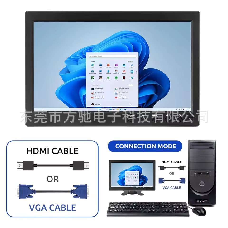 10-inch Car Monitor 7-inch VGA/HDMI/BNC Reverse Camera Computer HD Truck Surveillance Screen Navigation
