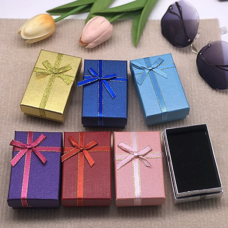 Bow Necklace Ring Earrings Bracelet Packaging Box Exquisite Gift Jewelry Box Jewelry Box Wholesale Factory Direct Sales