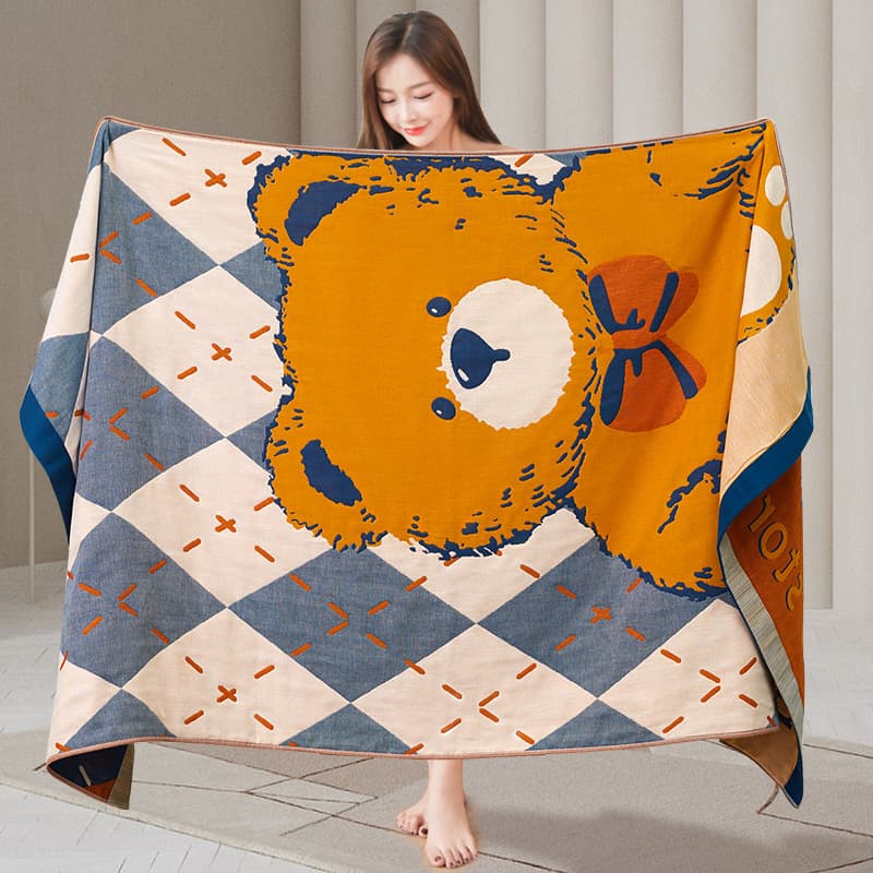 A-class extra-large four-layer pure cotton gauze bath towel, soft and less shedding, fast-drying absorbent oversized children's wrap