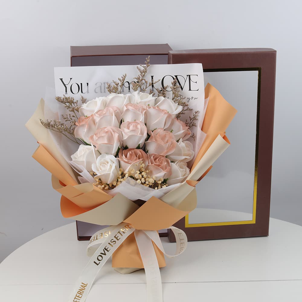 Cross-border Valentine's Day Crushed Ice Blue Roses Preserved Flowers Finished Gypsophila Dried Bouquets for Girlfriends and Wife's Birthday Gifts