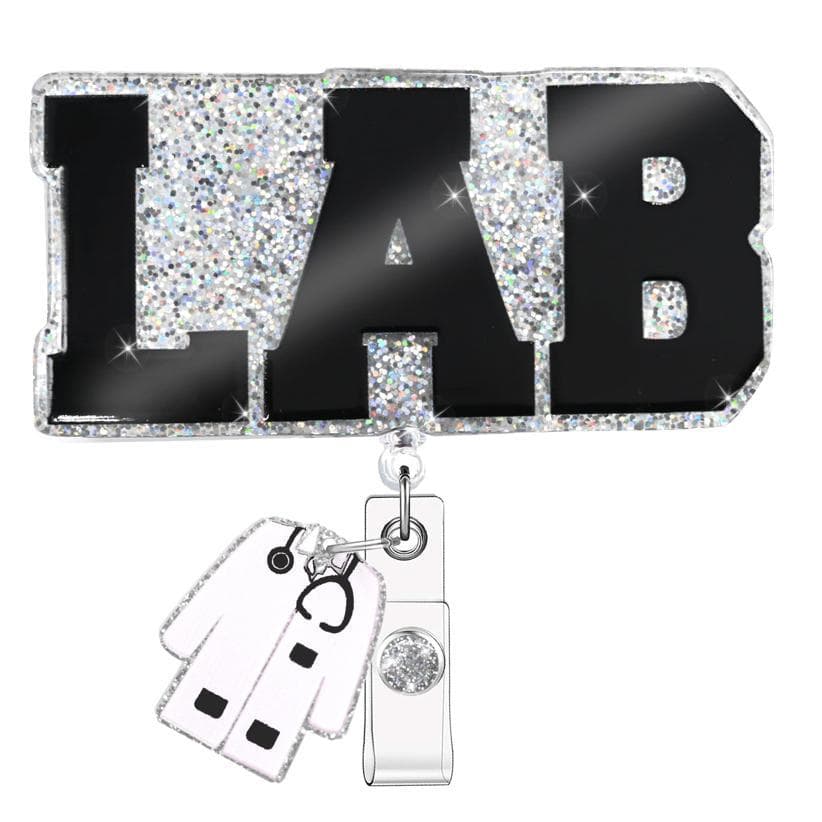 Acrylic Retractable Lab Badge Holder Retractable Shiny ID Clip Lab Badge Clip Medical Practice