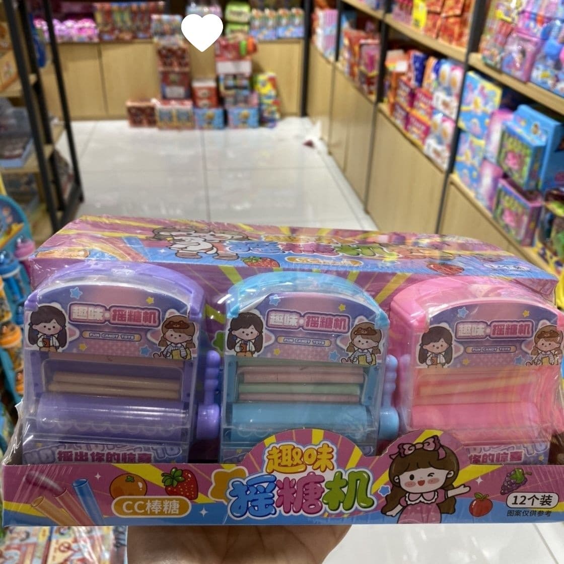 H8MCC fun lottery machine mixed fruit flavor straw candy lollipop cc candy children's snack toy candy