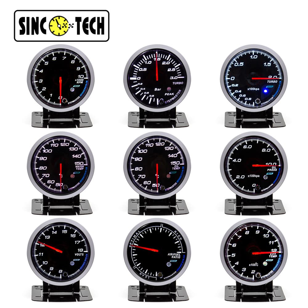 12V Car Modification Gauge 52mm Dual-Color RPM Boost Water Temp Oil Temp Oil Pressure Voltage Air-Fuel Ratio Exhaust Temp Meter