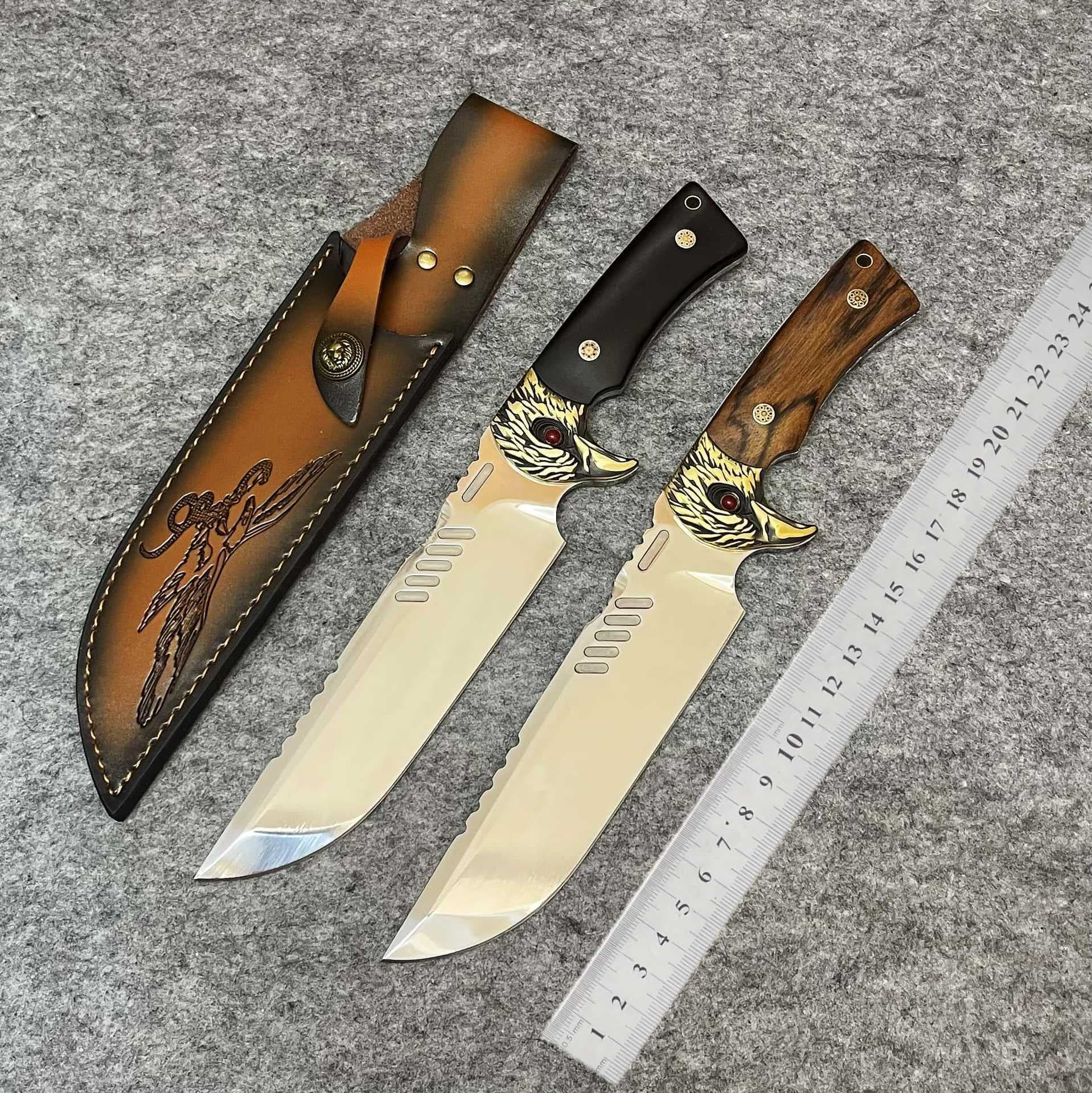 Rosewood Handle Outdoor Camping Knife Straight Knife Portable Pocket Knife Fruit Knife Hand Peeling Knife Chef Knife Camping Hunting Knife