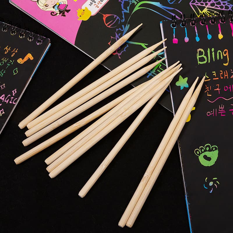 Bamboo Scraping Pen 5mm * 14cm Small Wooden Bamboo Scraping Pen for Children