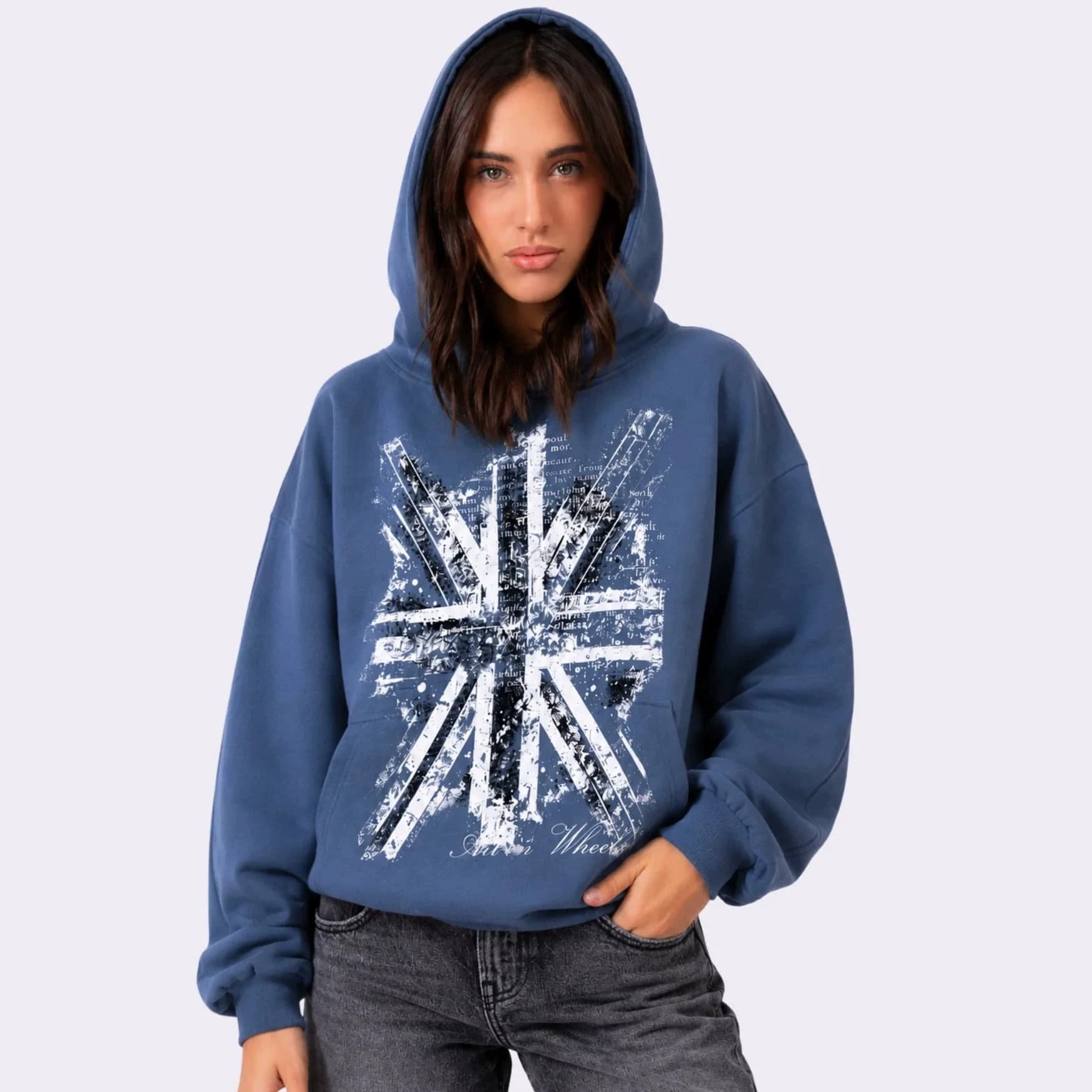 European and American Cross-border TikTok Hot Selling Hoodie Street Hip Hop Pattern Print Loose Hooded Pullover Sweatshirt for Men and Women