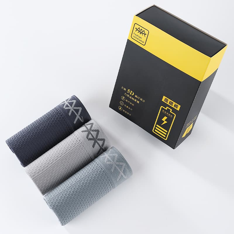 Boxed 5d magic magnetic pants men's underwear seamless breathable antibacterial boxer briefs mid-waist traceless high elastic boxer briefs
