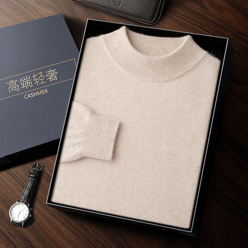 New 2025 Autumn/Winter Men's Pullover Long-Sleeve Warm Base Layer Suit Men's Cashmere Sweater