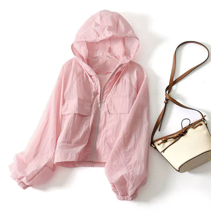 Lightweight Breathable Sun Protection Jacket Women Summer New Casual Loose Plus Size Outdoor Sports Cycling Top Design