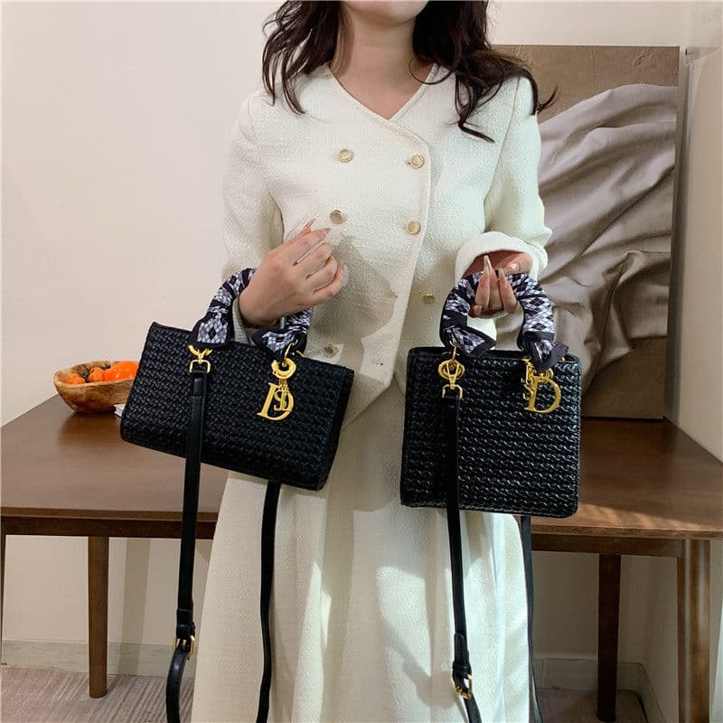 New Lady Bag Lady Dior Style Embossed Popular Weave Texture Handbag Shoulder Bag PU Crossbody Bride Bag