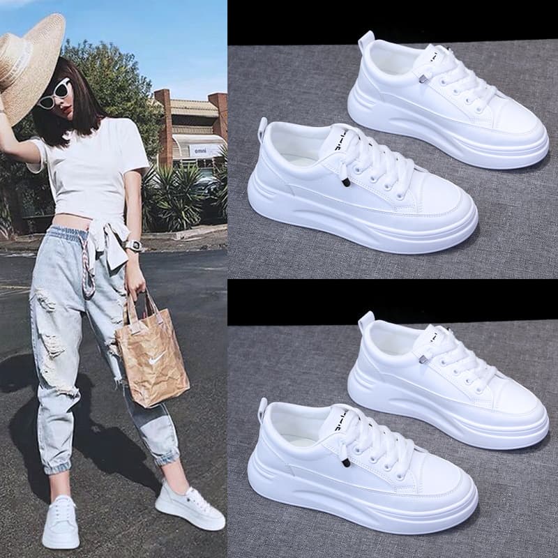 White shoes for women, spring women's shoes, new ins Korean style breathable sports shoes, fashionable and versatile, casual student sneakers, trendy