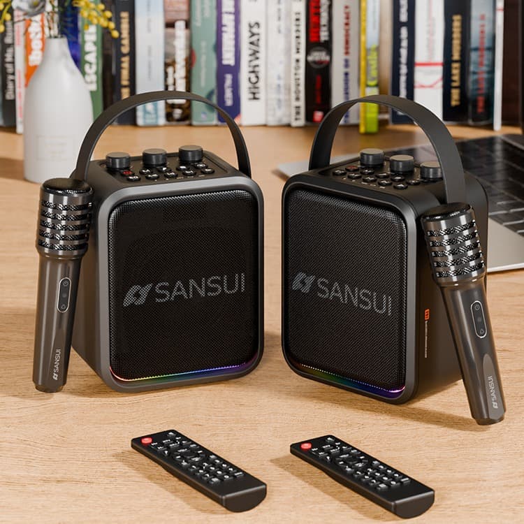 Sansui T91 All-in-One Karaoke Speaker, Outdoor Bluetooth Speaker, High Volume Heavy Bass Subwoofer