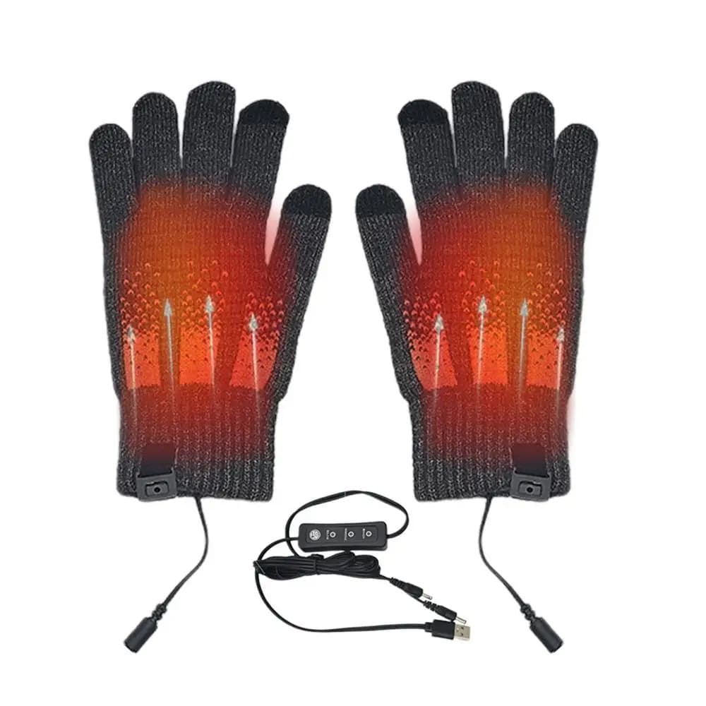 Cross-Border Hot Sale USB Adjustable Heating Gloves Electric Heating Winter Outdoor Sports Gloves Touchscreen and Washable