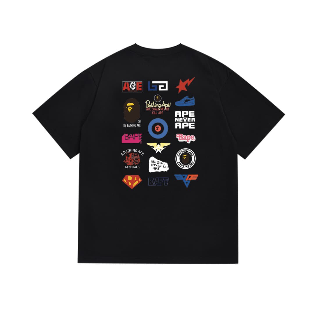 Cross-Border Wholesale Dropshipping Ape Head Classic Casual Printed Short-Sleeved T-Shirt for Men and Women