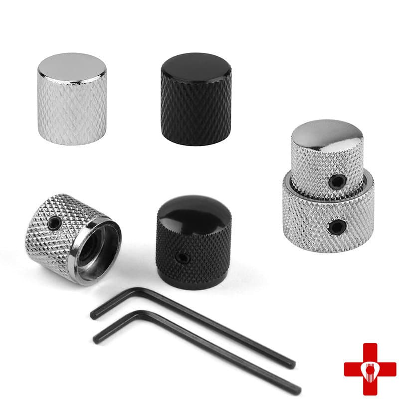 LP Electric Guitar Bass Knob Cap Guitar Potentiometer Cap Tone Volume Metal Knob with Set Screw