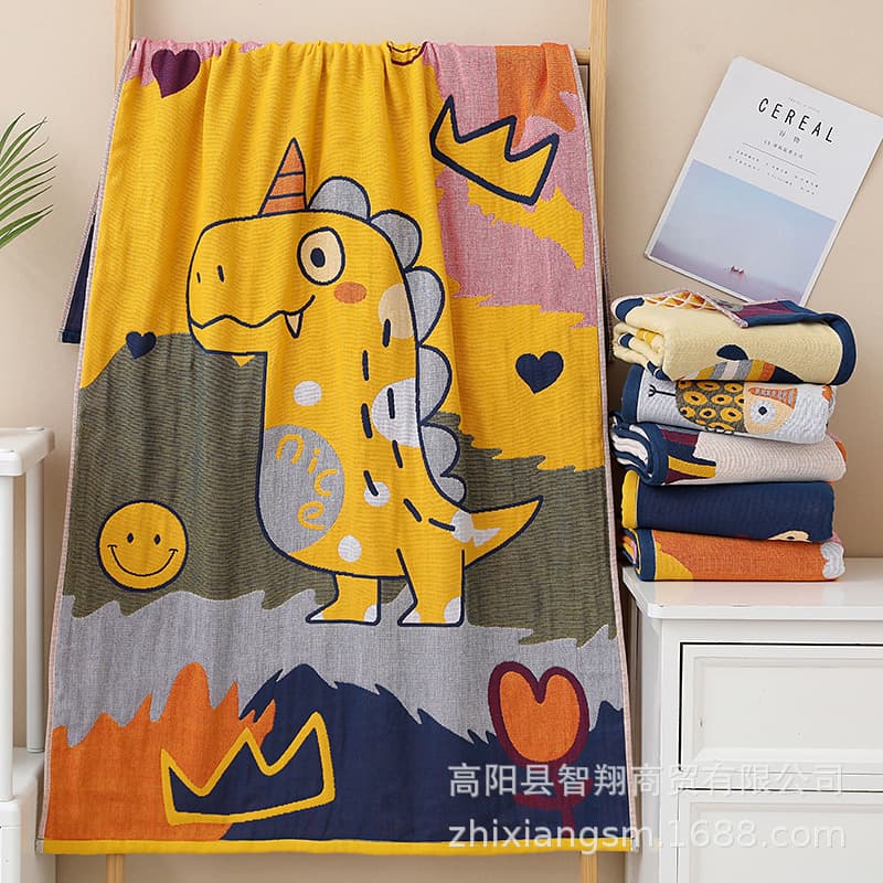 Zhiyang Towel Four-Layer Gauze Kaka Long Series Bath Towel Soft Quick-Drying Tube Top Bath Towel Factory Price Wholesale