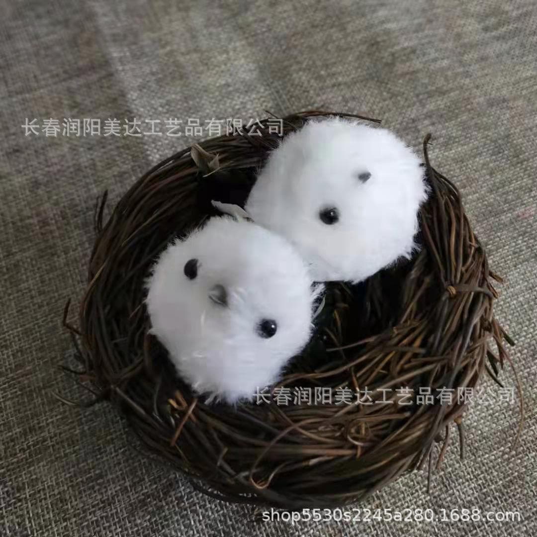 Snow White Small Bird/Velvet Sparrow/Simulated Feather Small Bird