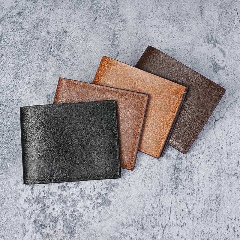 Cross-border new men's wallet with multiple card slots, casual retro wallet, large capacity leather wallet, coin purse factory wholesale