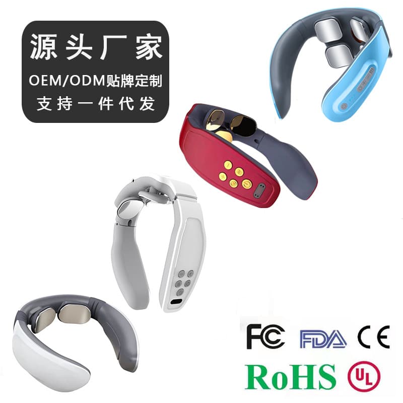 Cross-border Direct Supply Portable Neck Massager Therapy Device Cervical Electrical Pulse Massager Remote Control Massager