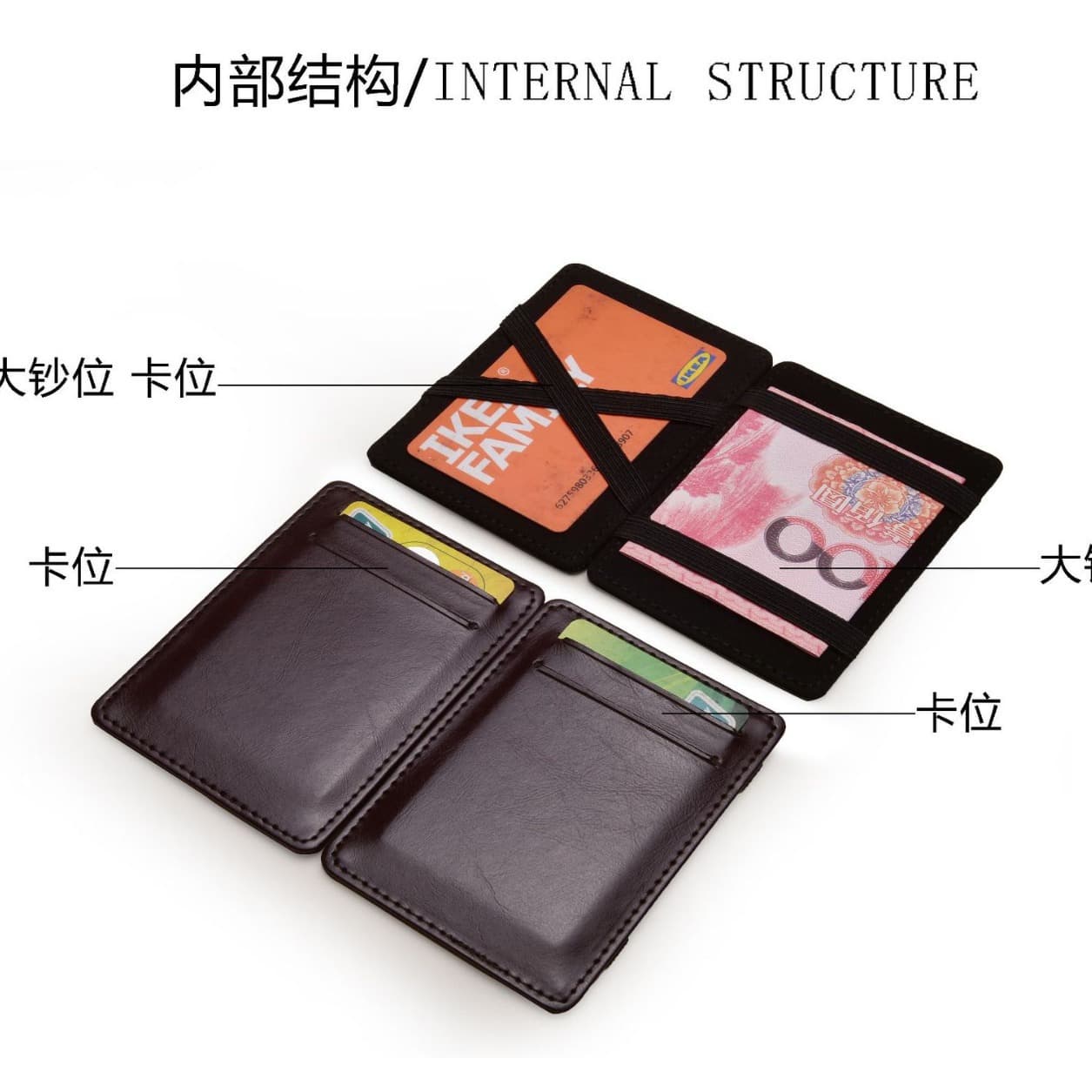 Business Commute PU Card Holder Large Capacity Multi-Slot ID Organizer Unisex Business Card Case