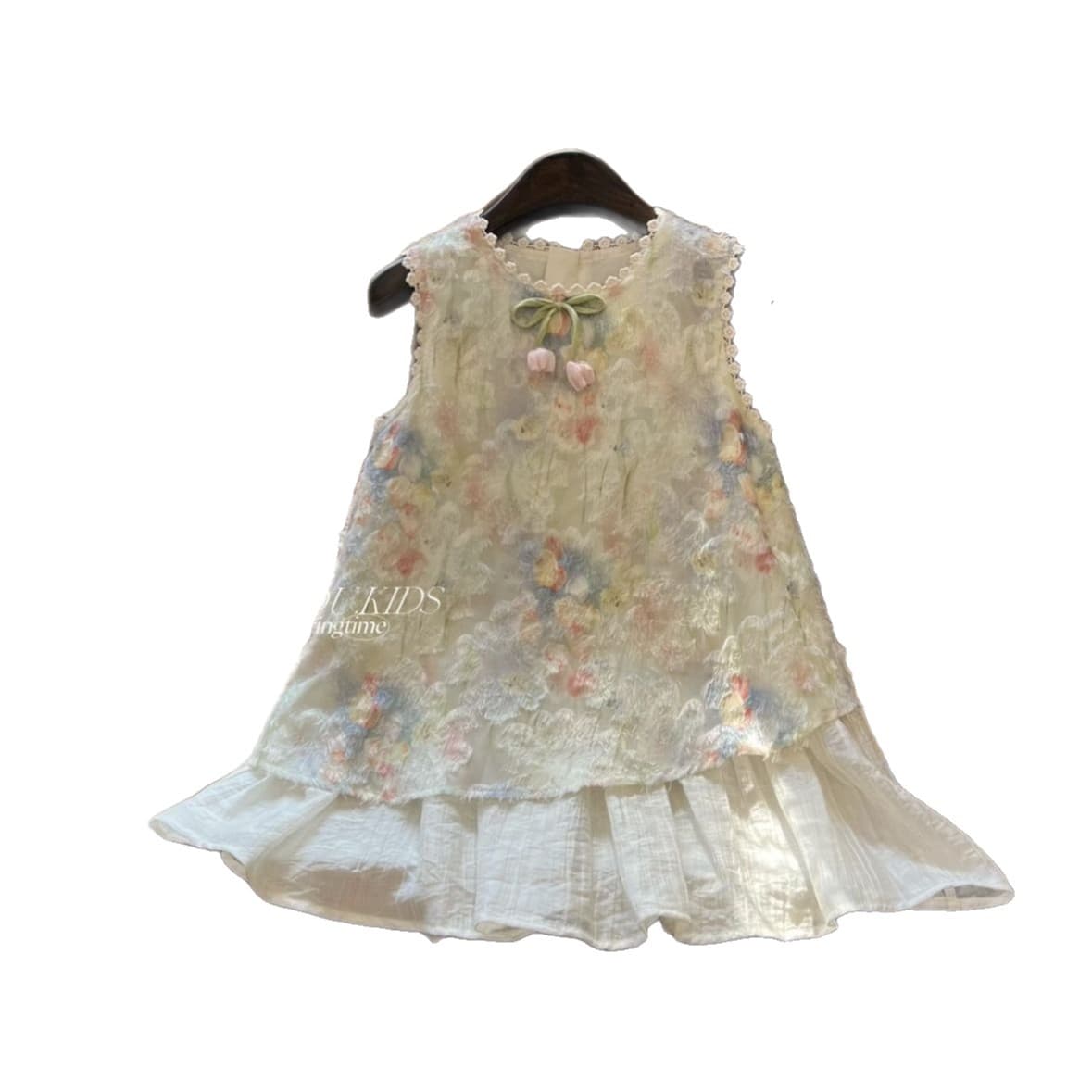 Girls Summer Dress 2026 New Fashionable Children Baby Sweet Floral Sleeveless Princess Dress