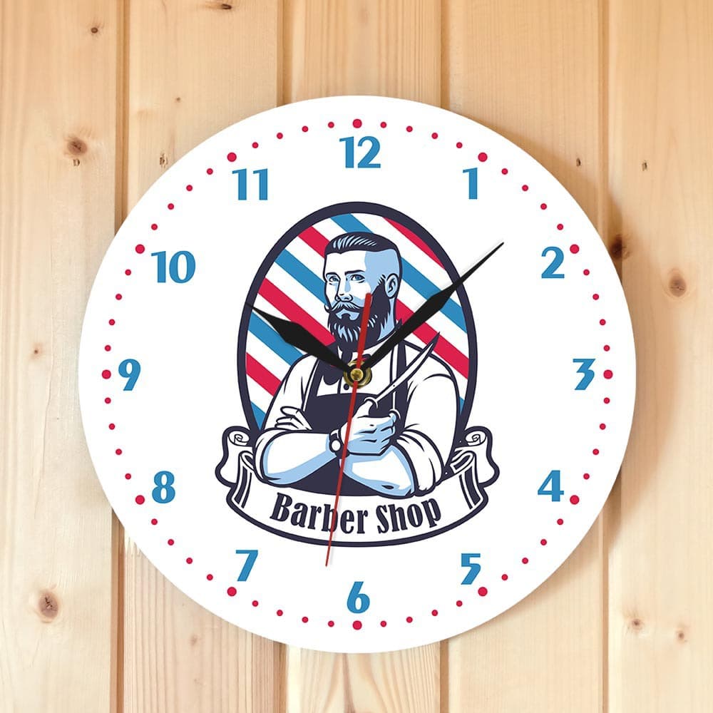 Classic Barber Shop Wall Clock Salon Sign Barber Business Wall Clock Amazon Cross-Border