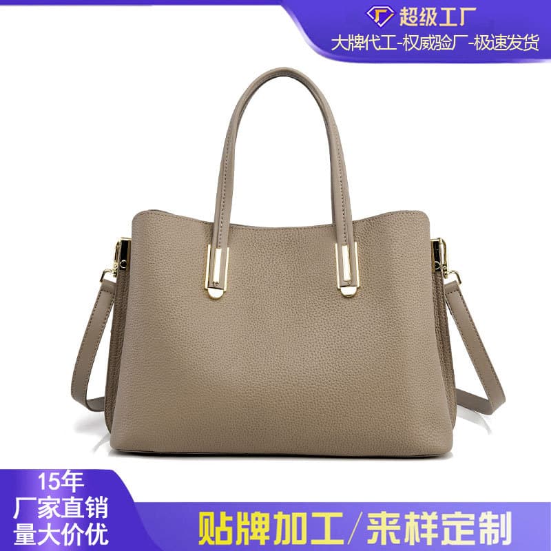 Cross-border Genuine Leather Women's Large Capacity Tote Bag, Elegant Middle-aged Mother's Bag, Commuter Handbag, Mother's Day Gift