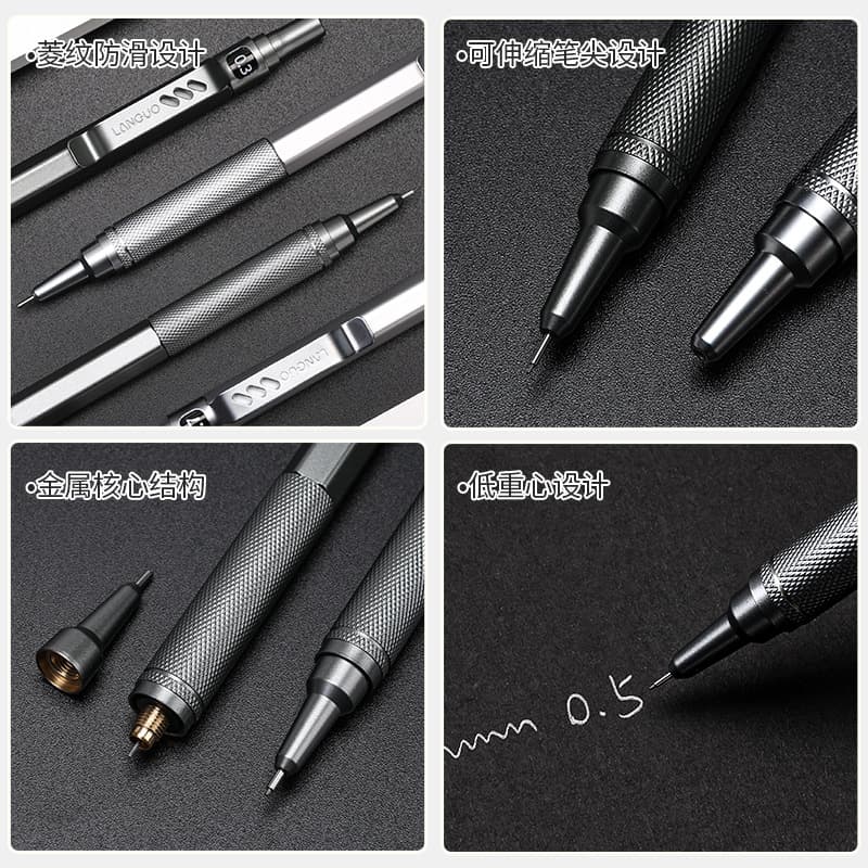 Blue Fruit Painting Metal Automatic Pencil Silver 0.3mm Low Center of Gravity Drawing Drafting Mechanical Pencil for Sketching Writing