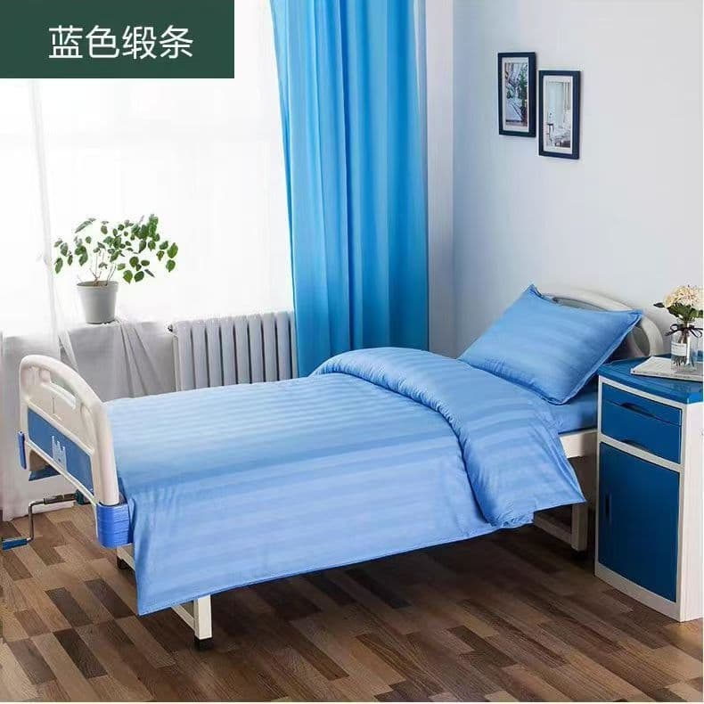 3565 Polyester-Cotton White Bed Sheet and Duvet Cover for Hospitals, Nursing Homes, Medical Care, and Hospital Beds - Three-Piece Bedding Set