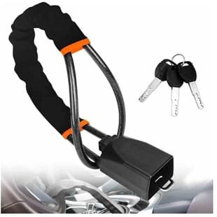 Car Steering Wheel Lock Steel Cable Lock Extended Thickened Seat Belt Buckle Lock Universal Vehicle Front Anti-Theft Lock