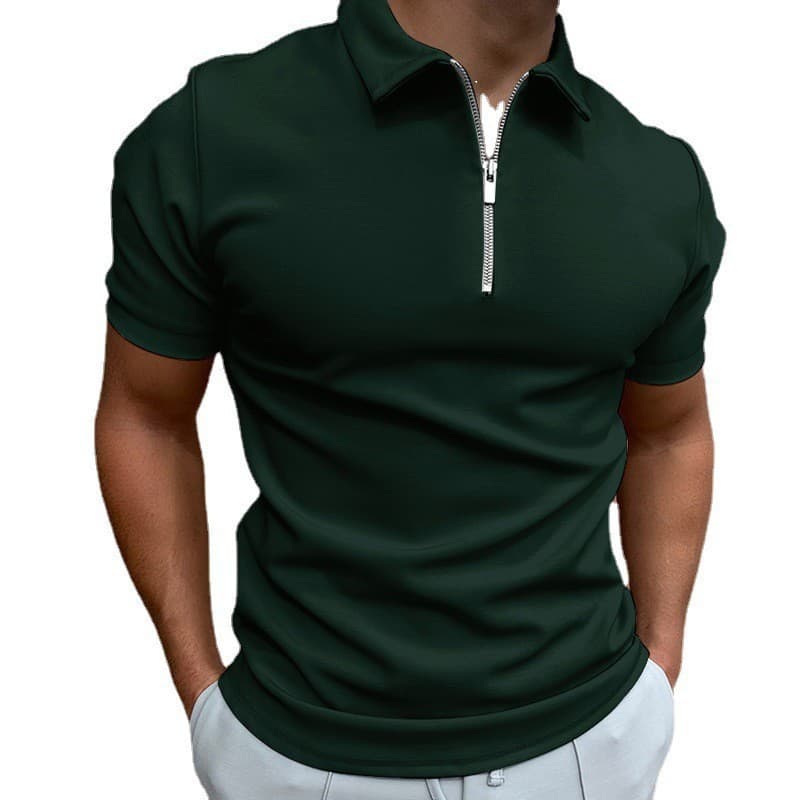 Cross-border European and American Men's Fashion Turn-down Collar Casual T-shirt Digital Print Short Sleeve Polo Shirt Men's Polo Shirt