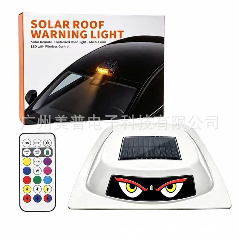 Solar Laser Radar Cover Light Car Demon Eye Roof Light Decorative Cover Light Warning Light Flashing Light Navigation Light