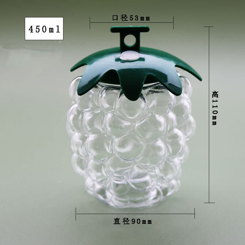 450ml transparent pet plastic special-shaped grape bottle milk tea juice cold drink shop packaging plastic bottle disposable