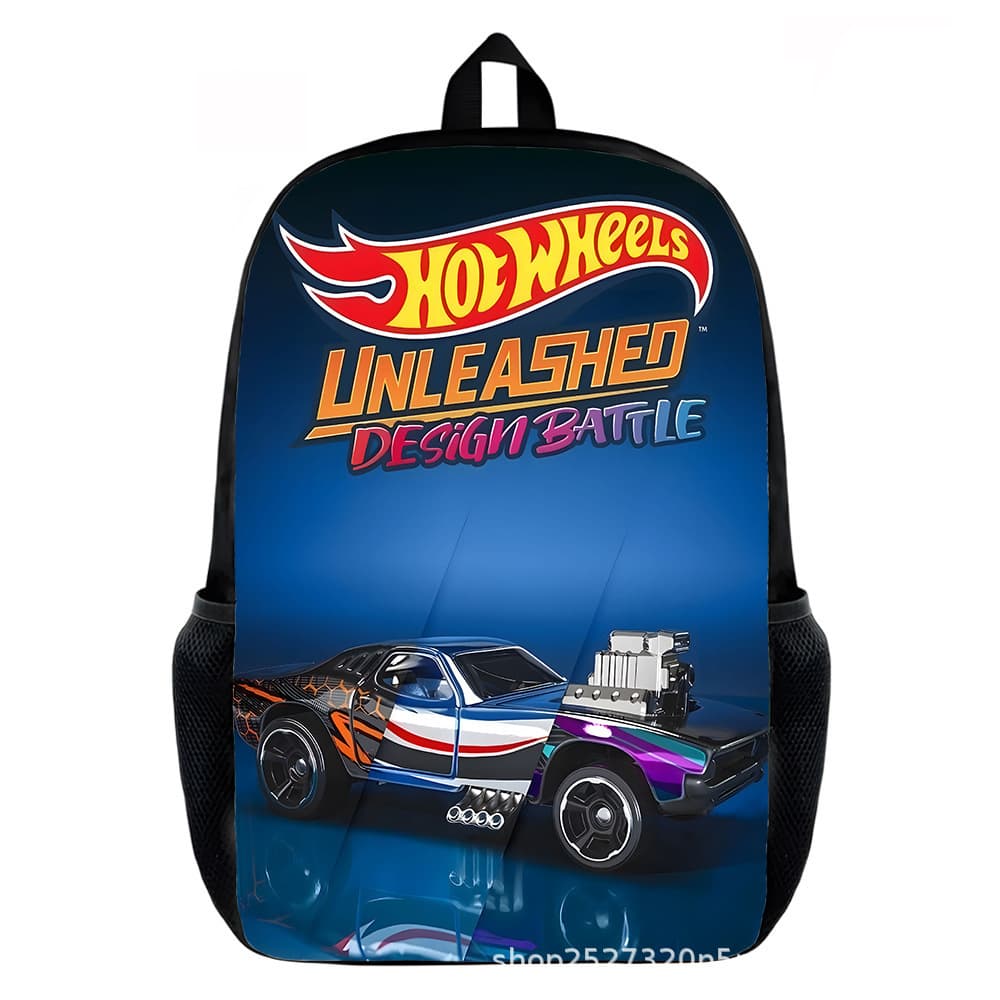 hotwheels cross-border best-selling Hot Wheels Racing 17-inch black schoolbag supports AliExpress JIT dropshipping