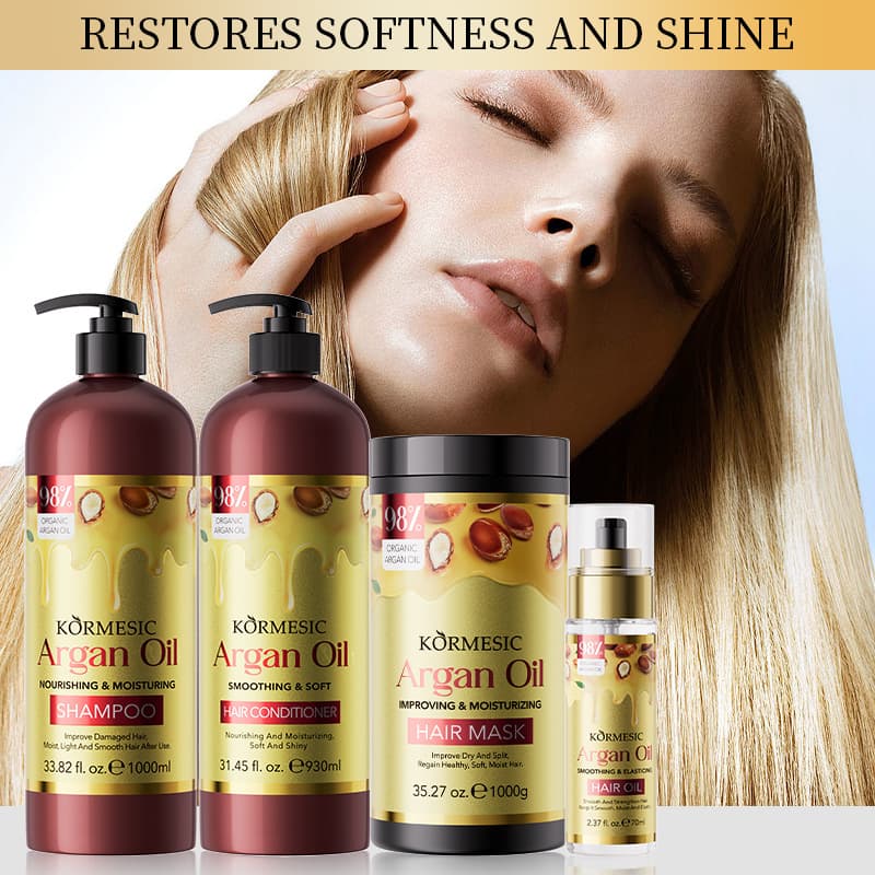 KORMESIC Cross-border Foreign Trade Argan Oil Shampoo and Conditioner Set - shampoo with all English text, wholesale from the manufacturer.