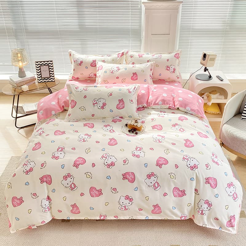 【Enjoy】American Cotton Skin-friendly Soft Cartoon Printed 3-Piece Set 4-Piece Set