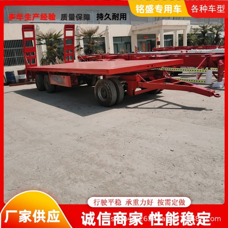 Loader-traction ladder flatbed trailer; tractor-traction ball bearing turntable trailer; rugged and durable.