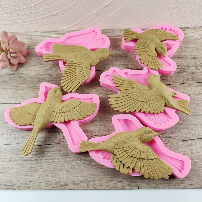 Hengzhi New Plaster Wall Pendant Silicone Mold DIY Resin Tools with Various Bird Molds