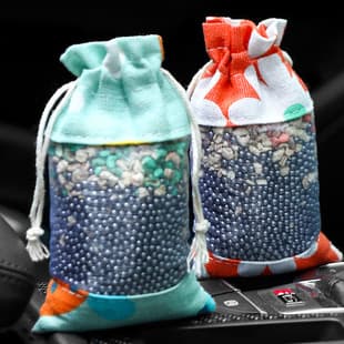 Natural Plant Nano Mineral Crystal Sachet, Mesh Fabric Sachet for Car, Vehicle Deodorizer, Air Purifier