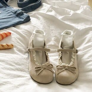 Vintage French Round Toe Chunky Heel Flats Women's 2026 New Spring Summer Dress Match Heightening Mary Jane Leather Shoes