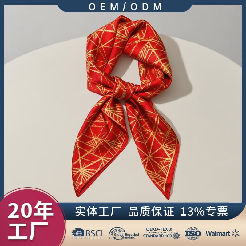 Cross-border factory custom hot-selling pure cotton headscarf, small square scarf, gift wrap cloth, vintage street neckerchief