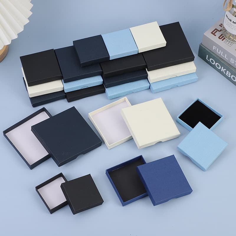 Amazon jewelry box jewelry packaging paper box necklace ring pendant height 1.6 jewelry box factory direct supply