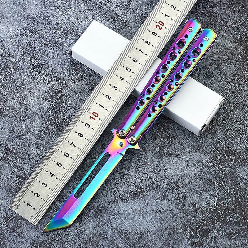 Factory Foldable Unsharpened Butterfly Practice Knife Cross-border Outdoor CSGO Butterfly Knife Hand Training Game Toy