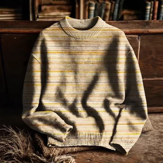 Knit Texture Street Style Top 2026 Best Seller 3D Digital Print Unisex Long Sleeve Round Neck Loose Sweatshirt