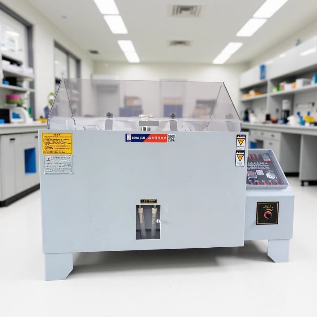 Salt spray test chamber for neutral and acidic salt spray corrosion of copper; accelerated salt spray test chamber for copper; composite salt spray test chamber.