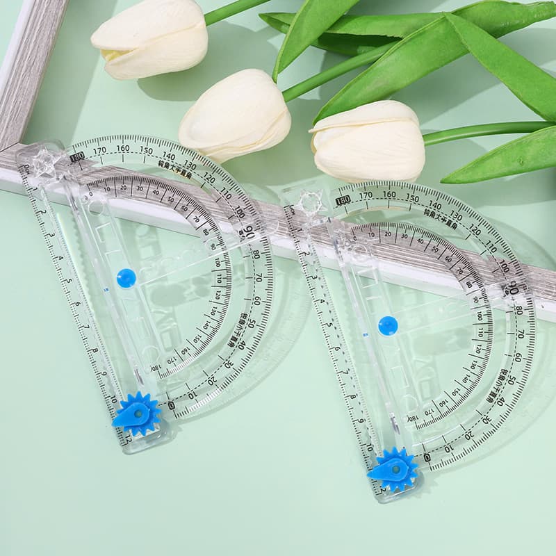 Multi-functional Protractor Adjustable Angle Ruler Demonstrator Math Right Obtuse Acute Angle Teaching Aid for Grades 1-4