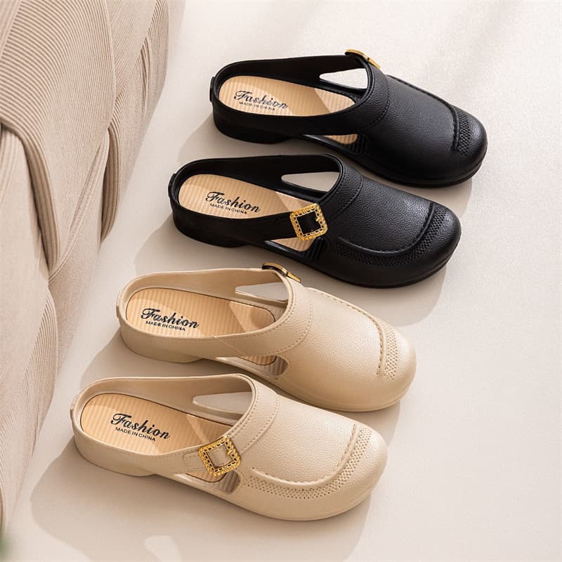 2025 Outdoor Women's Closed-Toe Non-Slip Plastic Home Sandals Summer Women's Shopping Mall Physical Store Slippers Manufacturer Wholesale