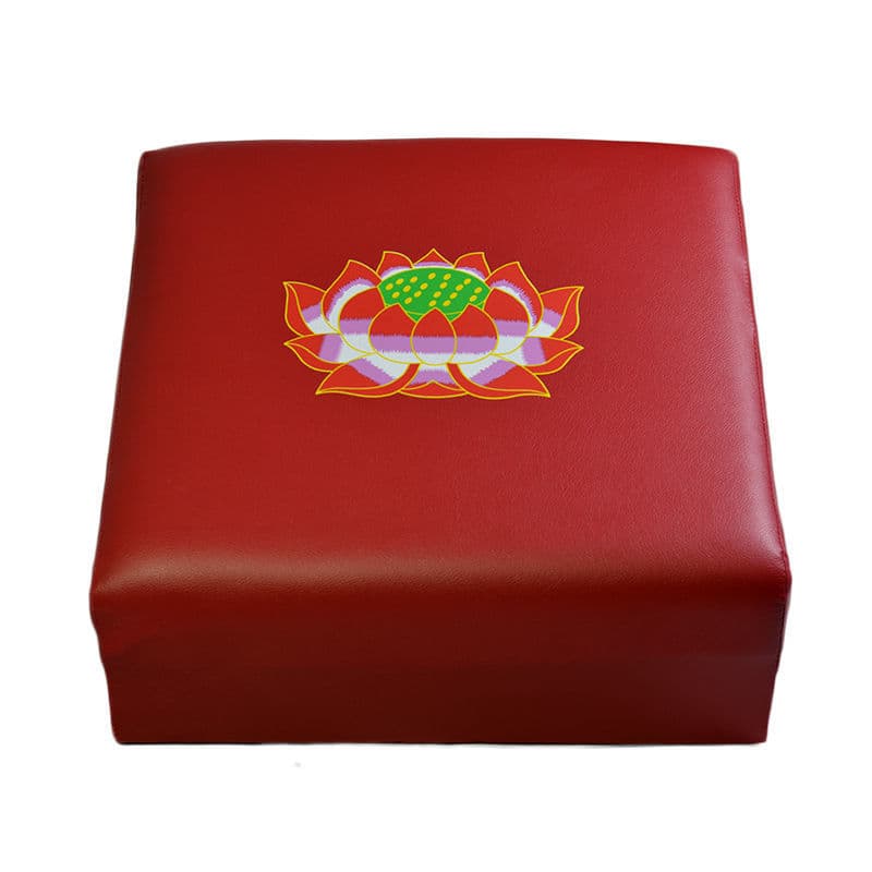 Worship stool lotus kowtow bench, meditation cushion chair, kneeling worship solid wood deity prayer Zen practice cushion, lotus square worship stool futon.