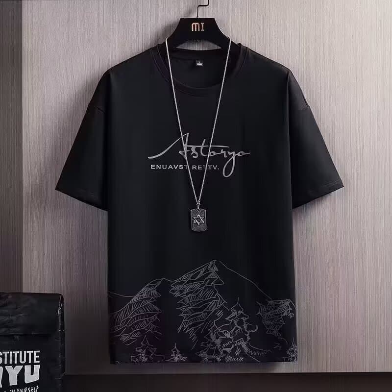 Men's Short Sleeve and Shorts Set 2025 Summer New Sport Casual Plus Size Loose Versatile T-Shirt Wholesale Export