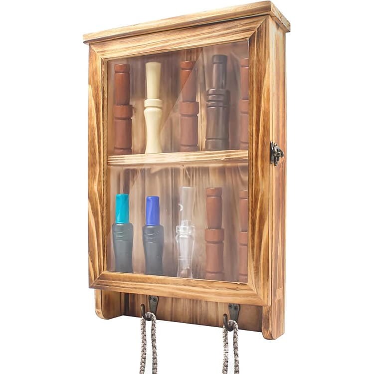 Cross-border Wooden Whistle Box Duck Call Lanyard Display Rack Wall-mounted Wooden Storage Box Duck Whistle Holder